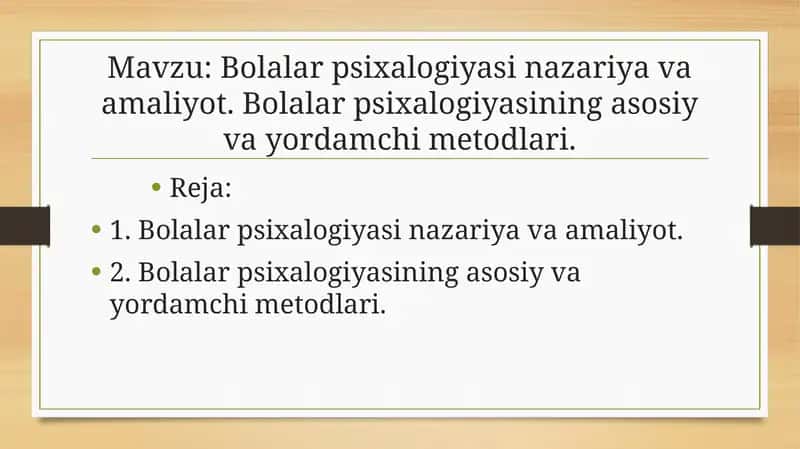 Bolalar psixalogiyasi nazariya va amaliyot