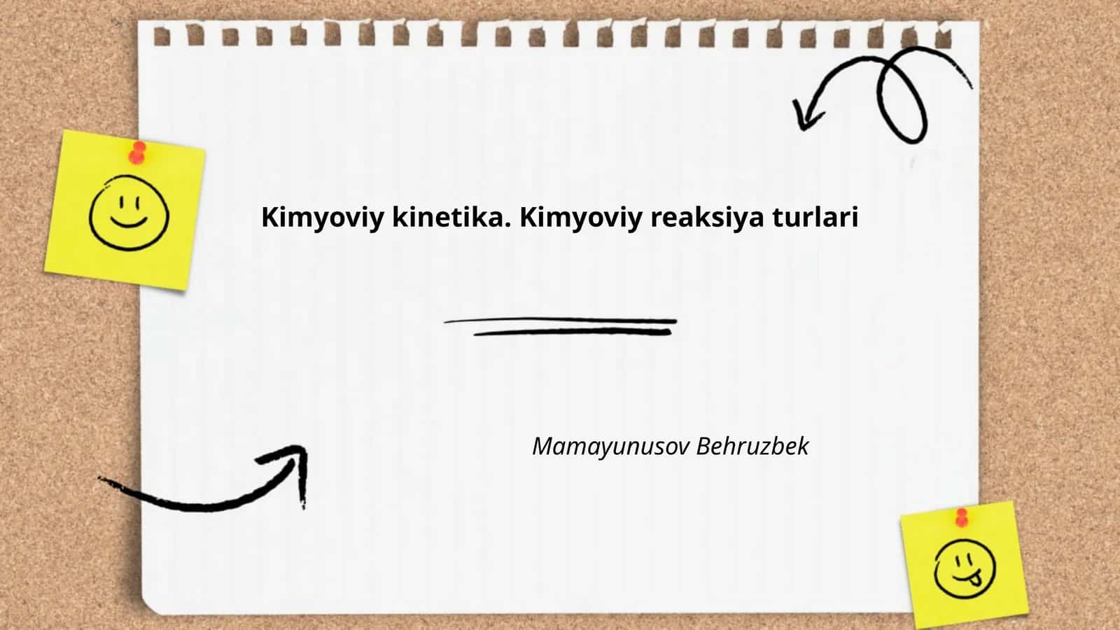Kimyoviy kinetika. Kimyoviy reaksiya turlari