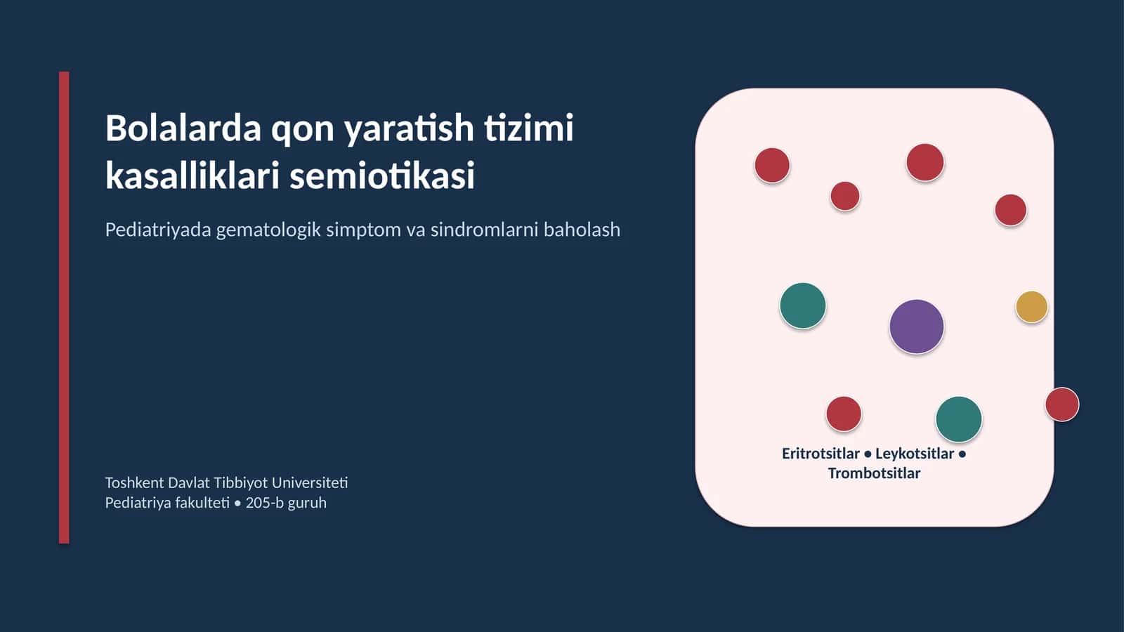Bolalarda qon yaratish tizimi kasalliklari semiotikasi