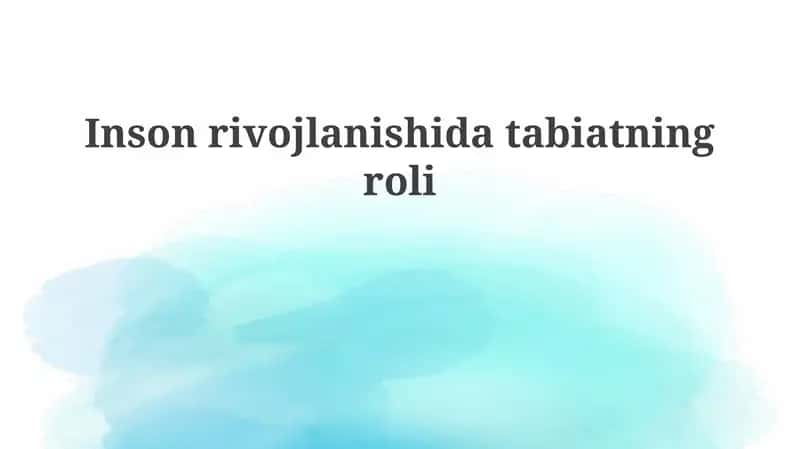 Tabiatning Insonrivojlanishi