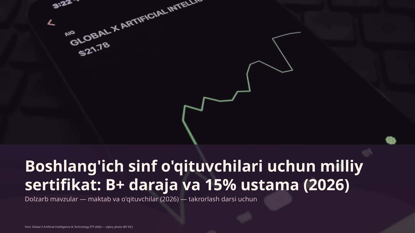Boshlang'ich sinf o'qituvchilari uchun milliy sertifikat: B+ daraja va 15% ustama