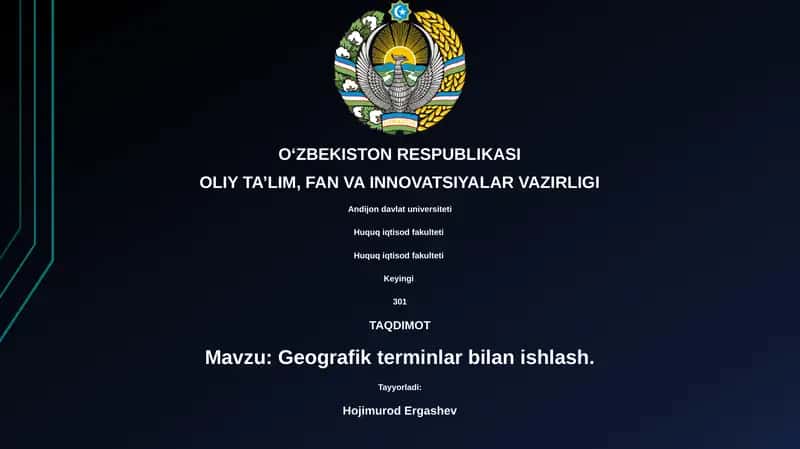 Geografik atamalar bilan ishlash