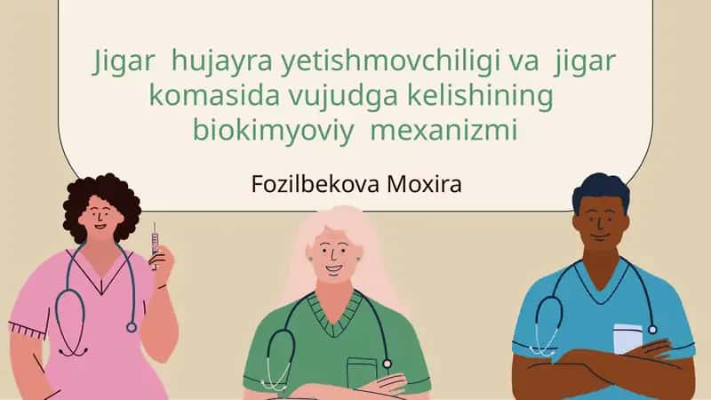 Jigar hujayra yetishmovchiligi va jigar komasida vujudga kelishining biokimyoviy mexanizmi