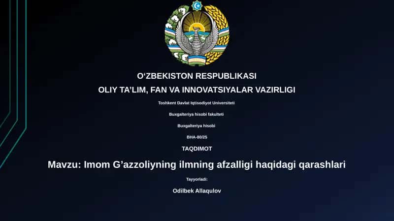 Imom G’azzoliyning ilmning afzalligi haqidagi qarashlari