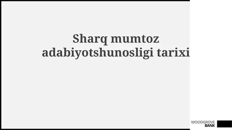 Sharq adabiyot shunosligi tarixi