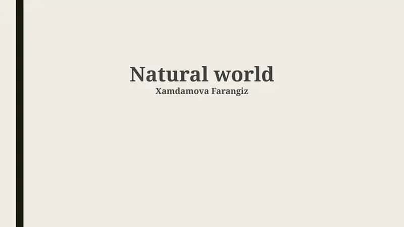 Natural world