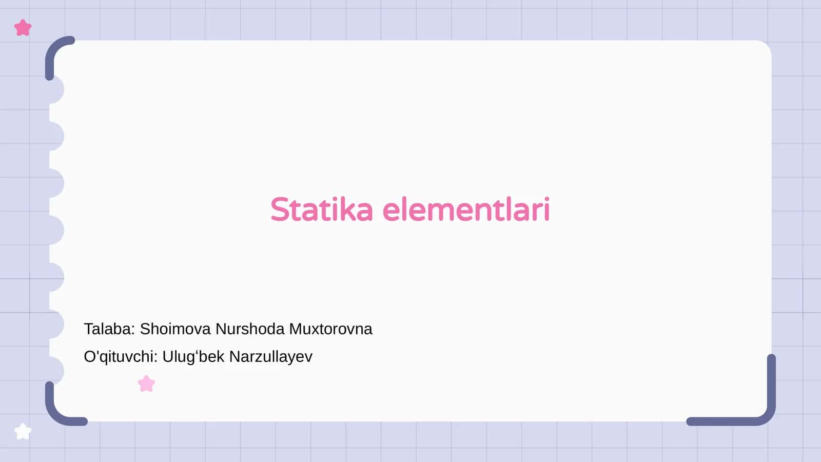 Statika elementlari