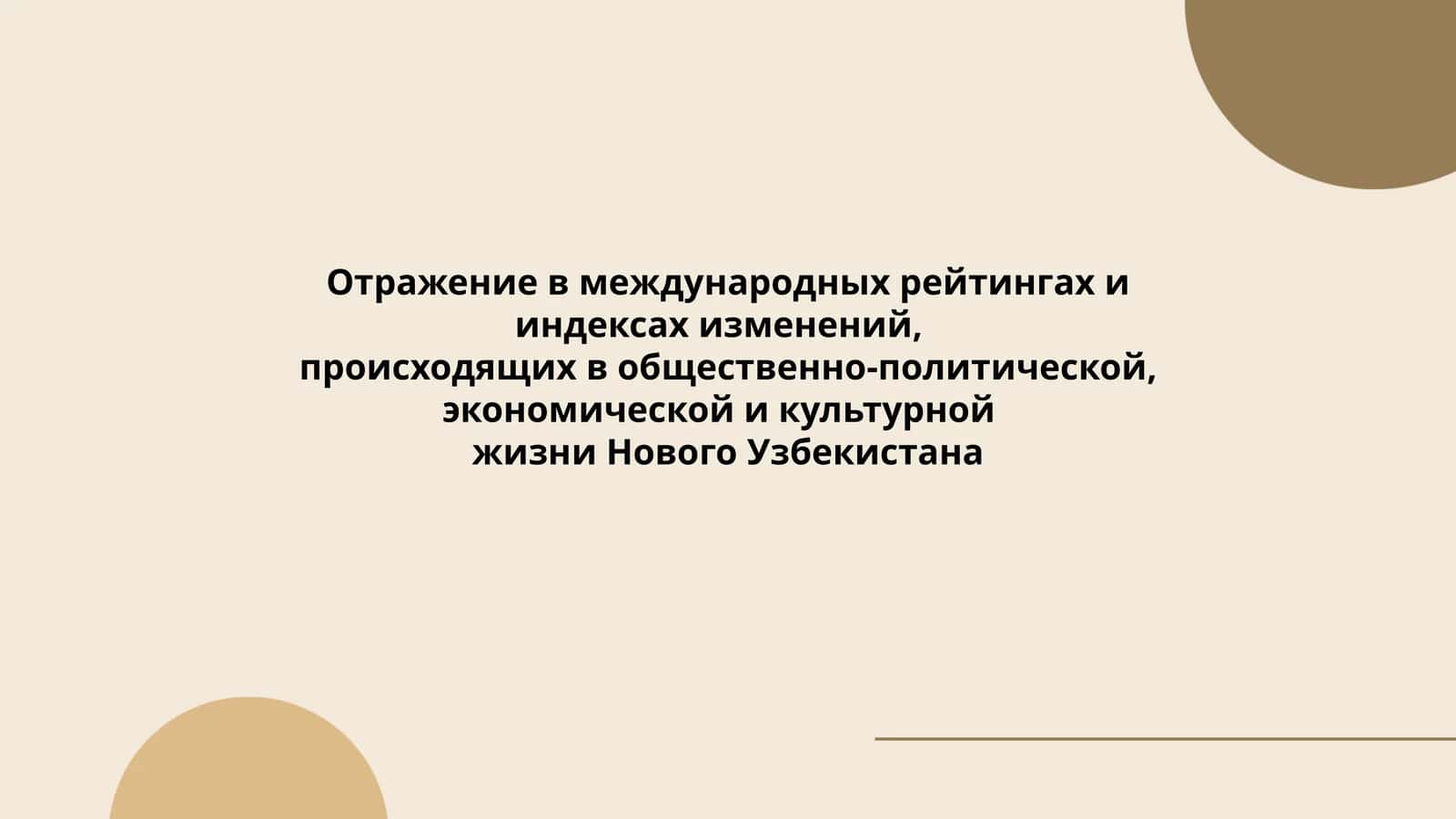 Отражение в международных рейтингах и индексах изменений
