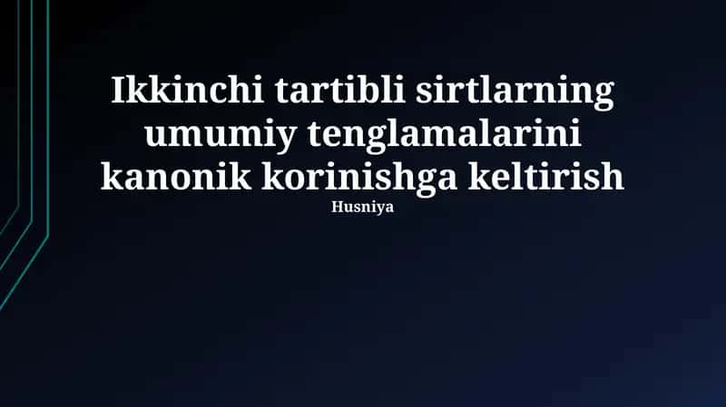 Eliptik paraboloid tenglamasi