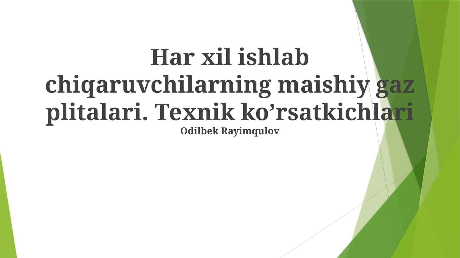 Maishiy Gaz Plitalari