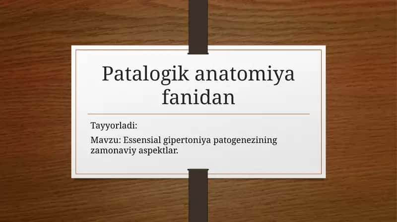 Essensial gipertoniya patogenezining zamonaviy aspektlar