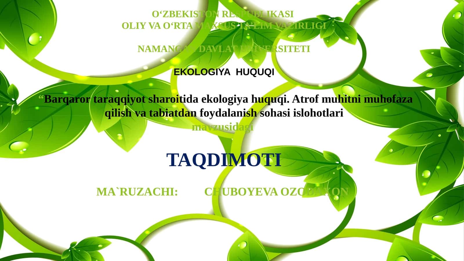 Barqarortaraqqiyot sharoiti