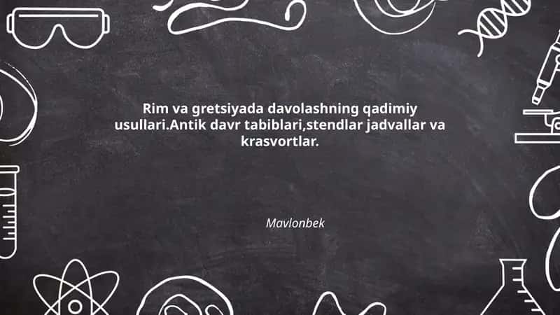 Qadimiy Rim va Gretsiyada shifobaxsh o‘simliklar