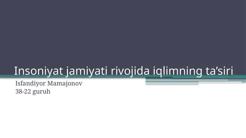 Iqlimning ta’siri