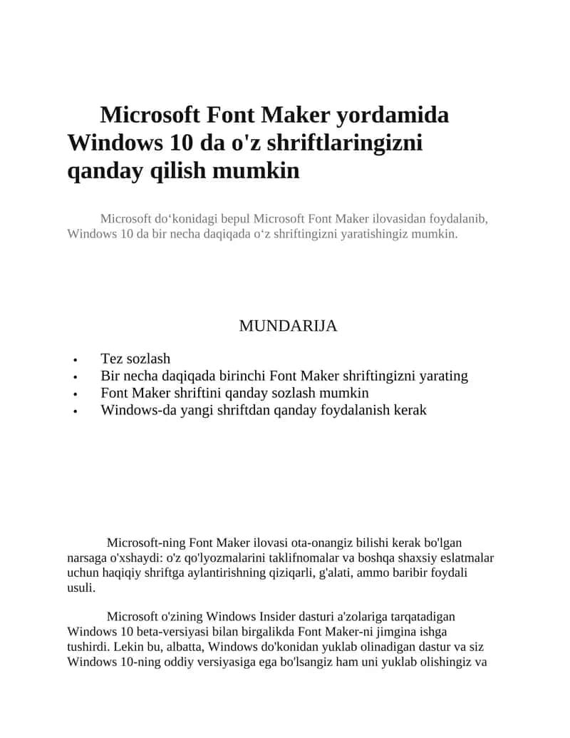 Microsoft Font Maker