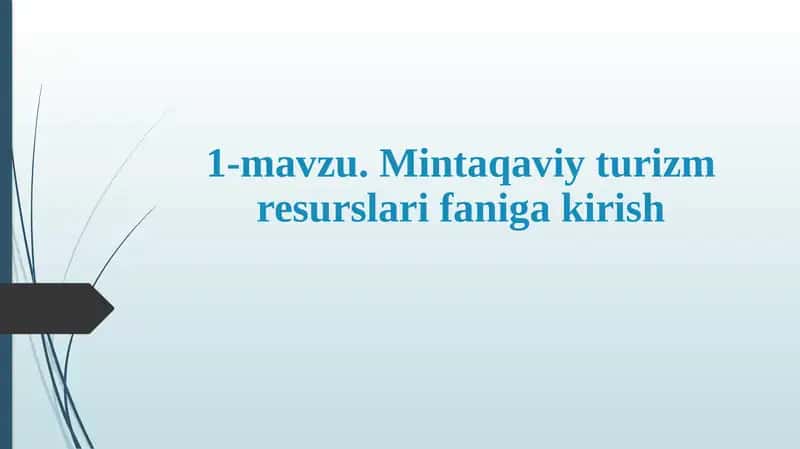 Mintaqaviy turizm resurslari