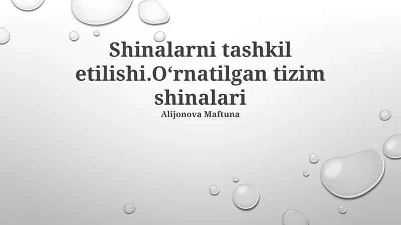 O'rnatilgan Avtobus Tizimlari