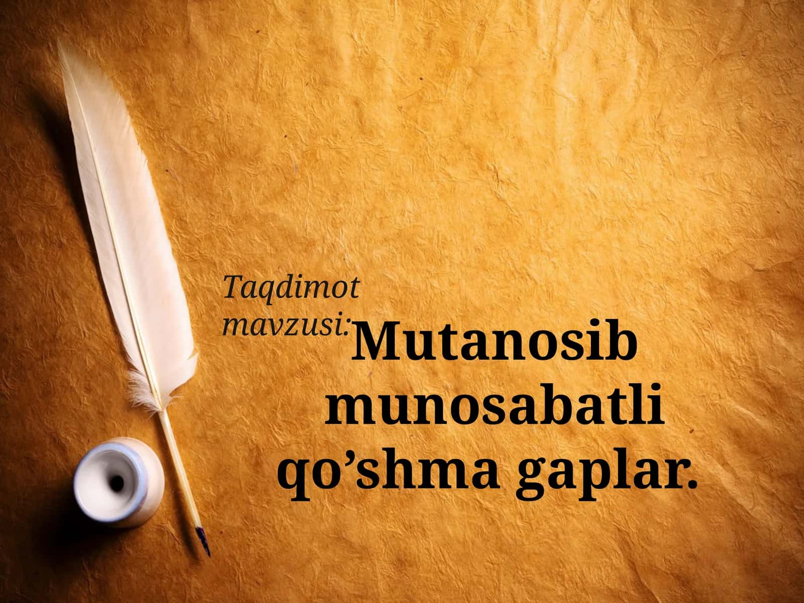 Mutanosib munosabatli qo’shma gaplar.