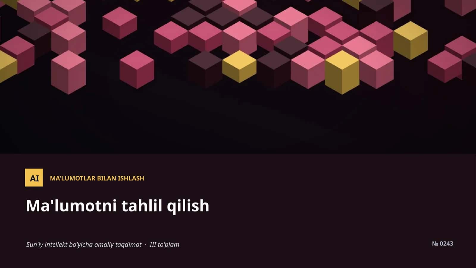 Ma'lumotlar bilan ishlash