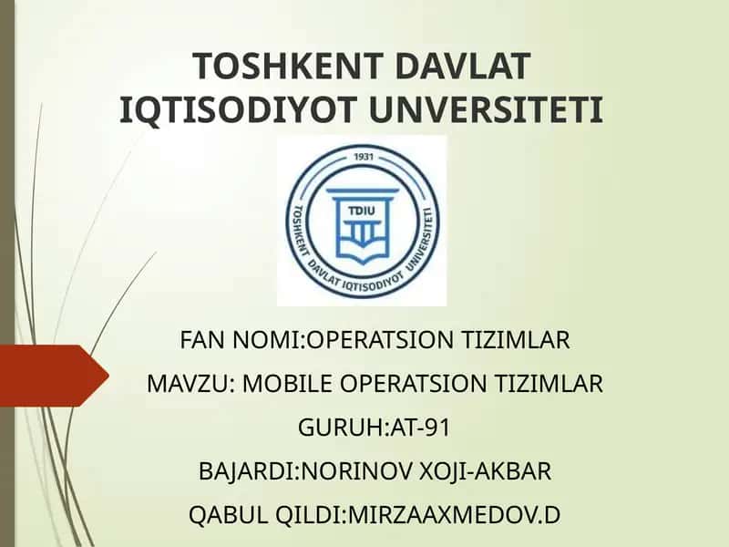 OPERATSION TIZIMLAR