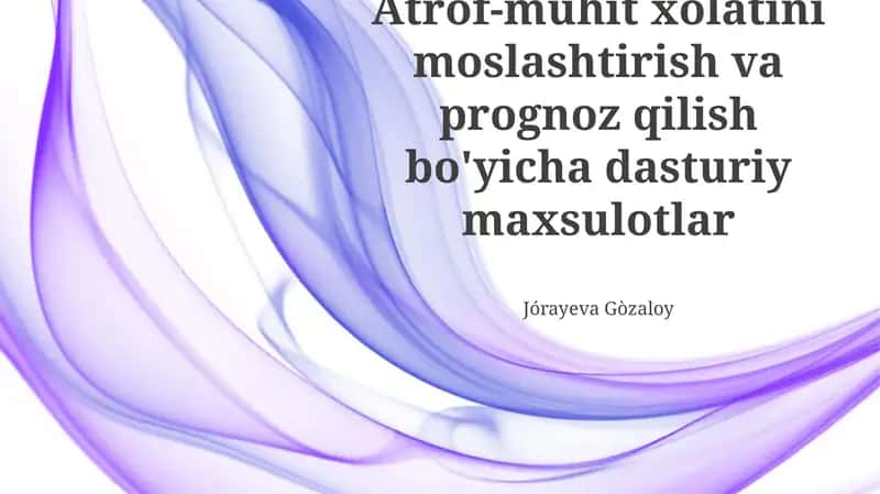 Atrof-muhit monitoringi va prognozlashtirish dasturiy ta'minoti