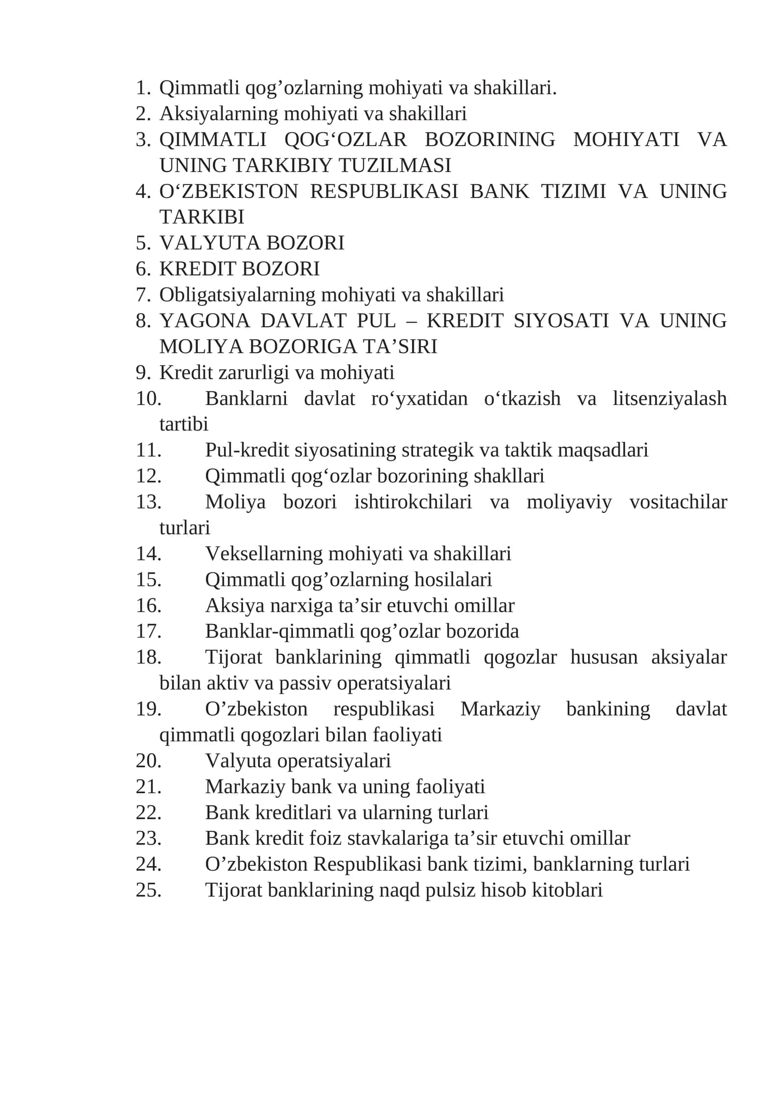 Qimmatli qog'ozlarning mohiyati va shakillari