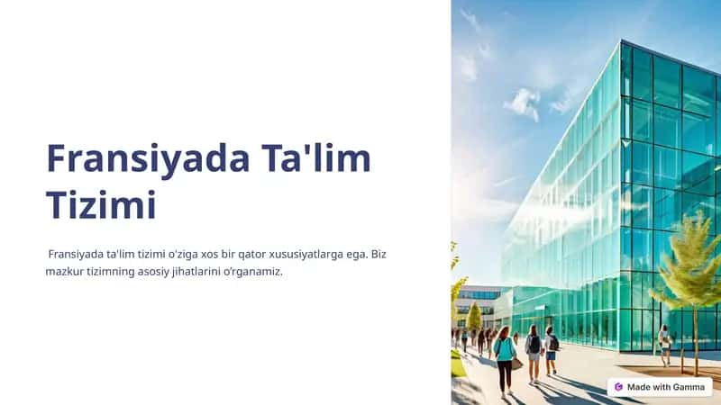 slayd: fransiyada ta'lim tizimi