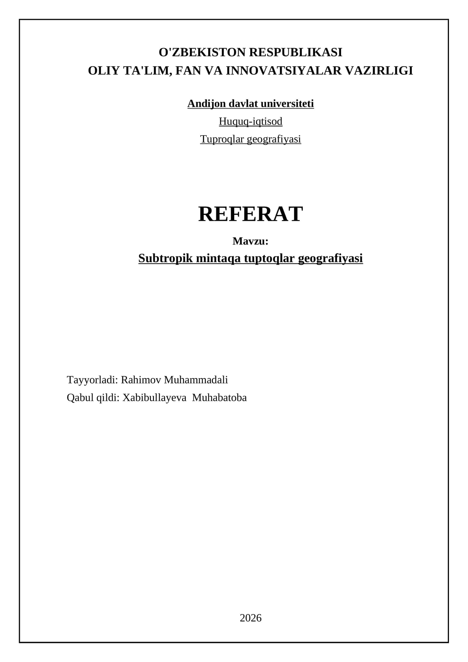 Subtropik mintaqa tuptoqlar geografiyasi