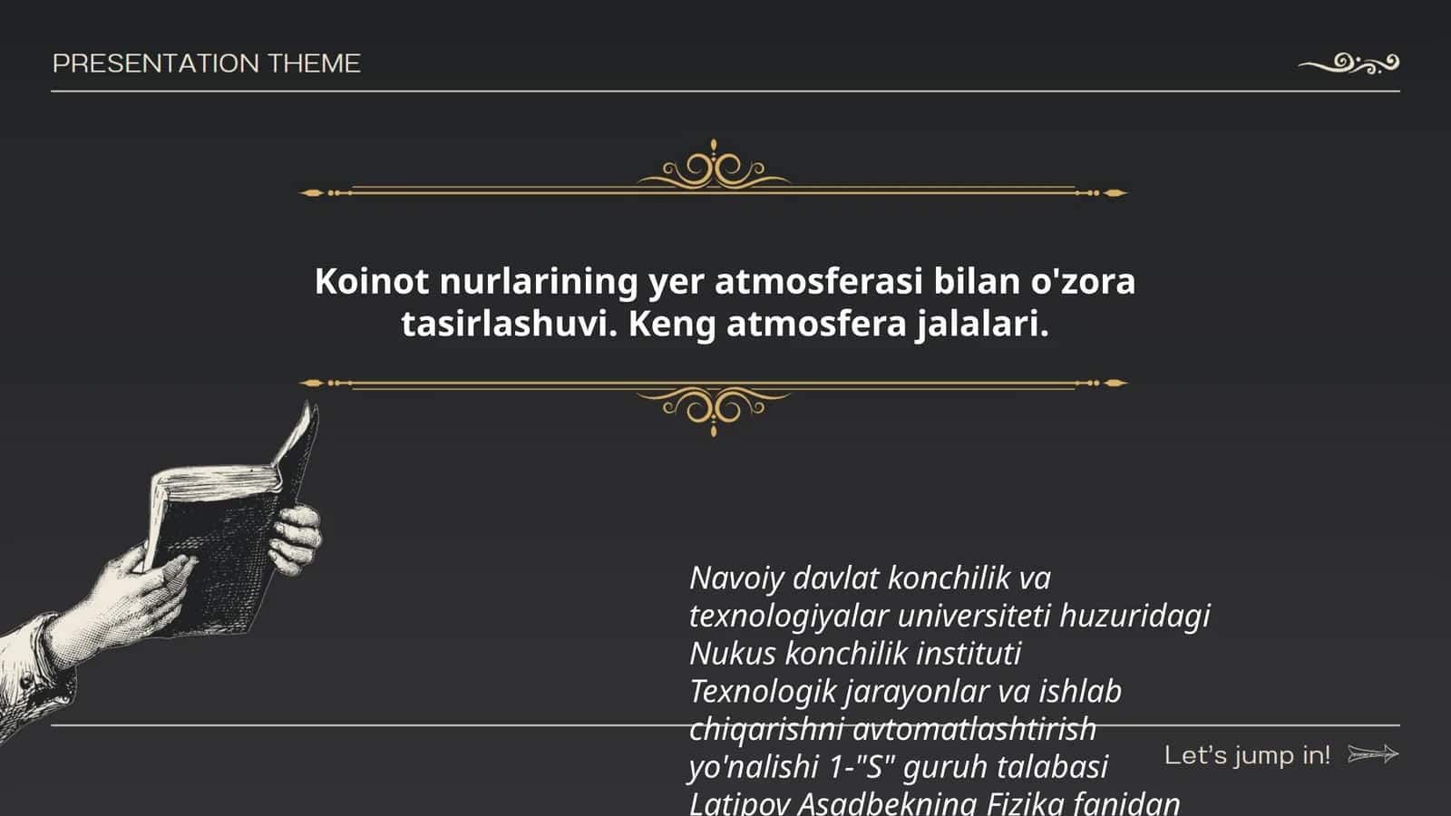 Koinot nurlarining yer atmosferasi bilan o'zora tasirlashuvi. Keng atmosfera jalalari