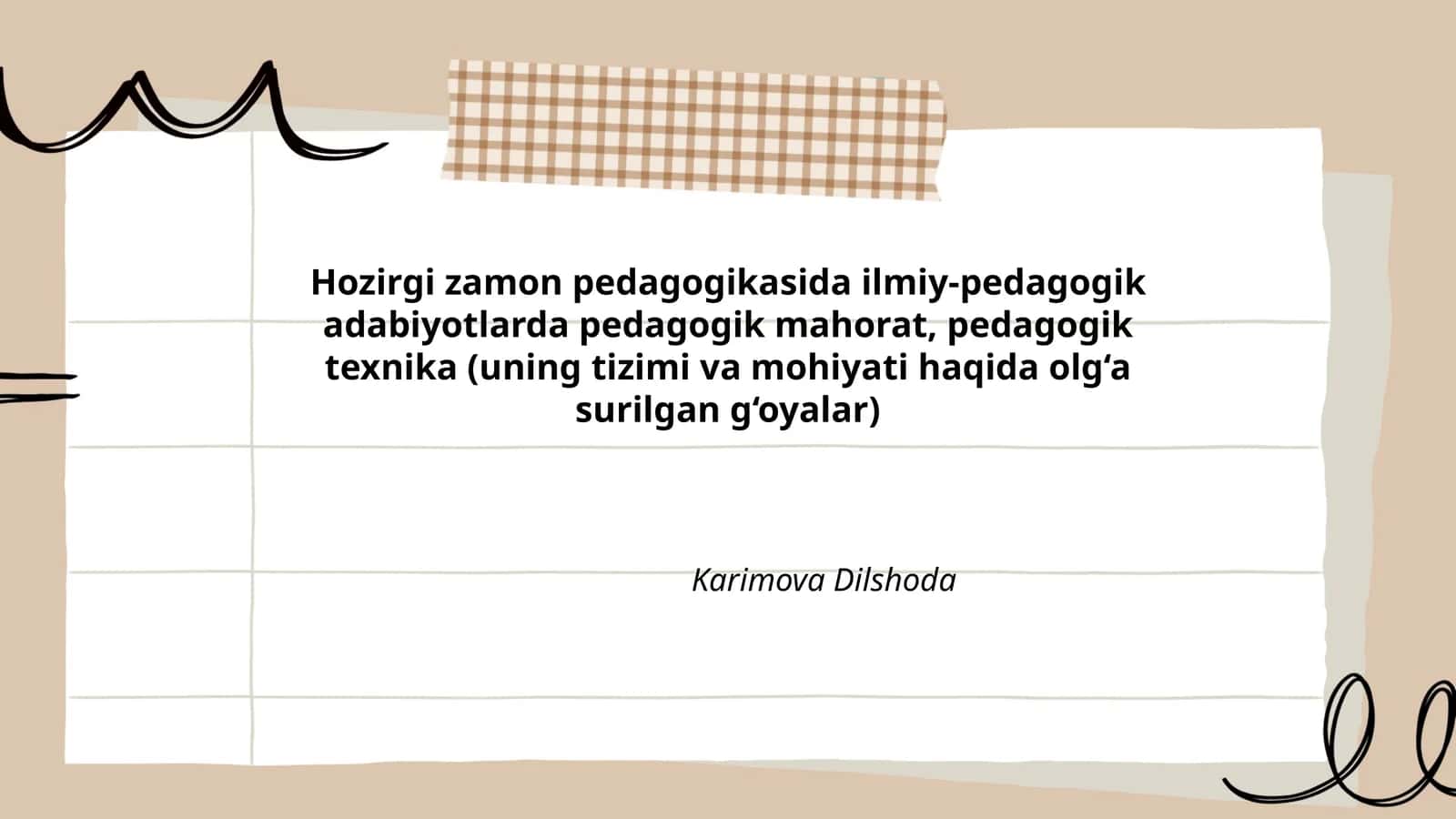 Pedagogik mahorat va texnika