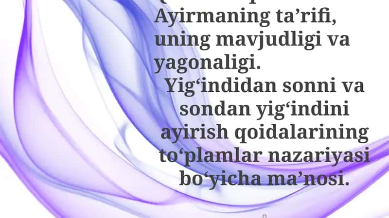 Yig'indidan ayirish