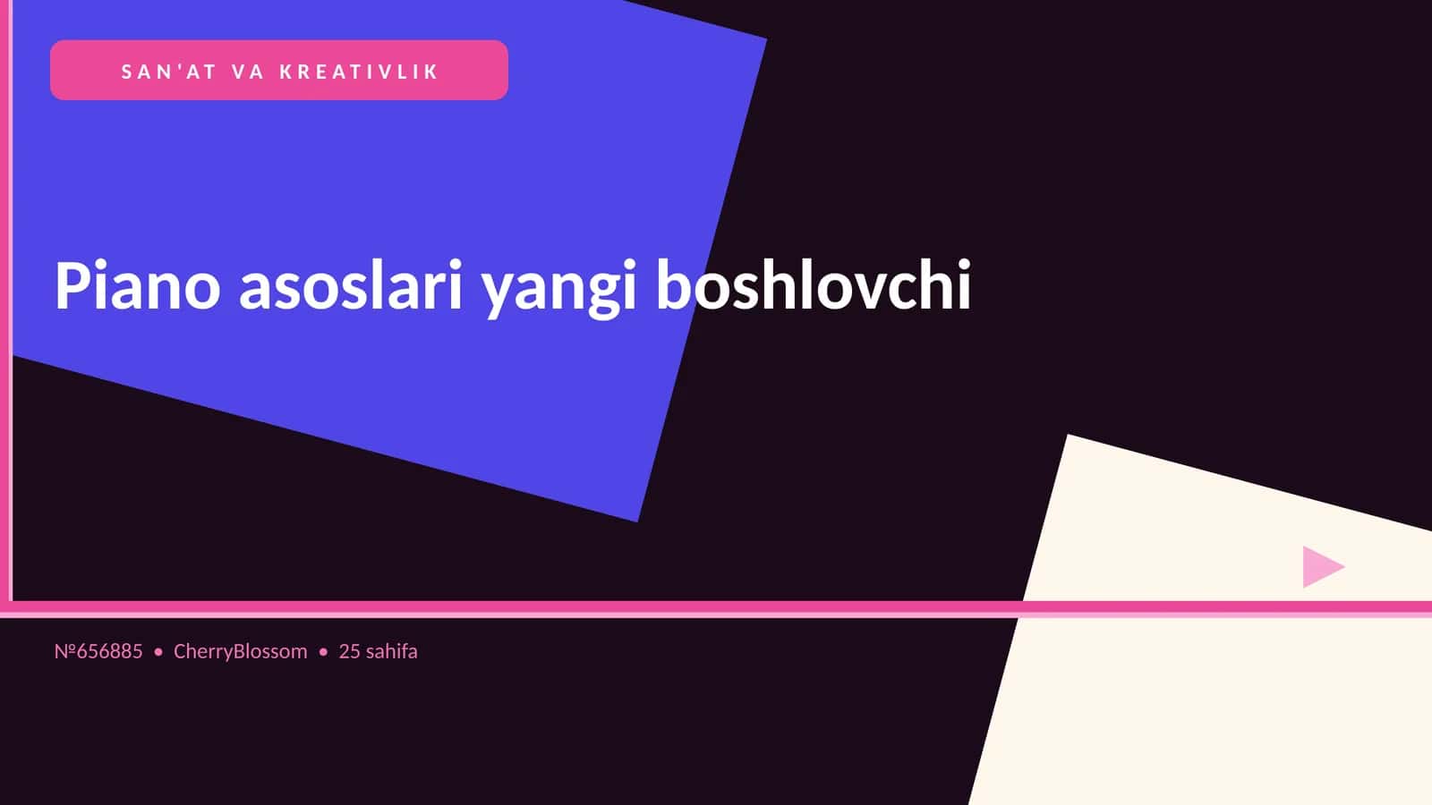 Piano asoslari yangi boshlovchi