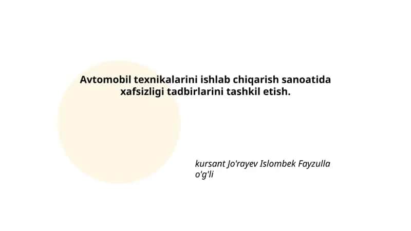 Avtomobil texnikalarini ishlab chiqarish sanoati