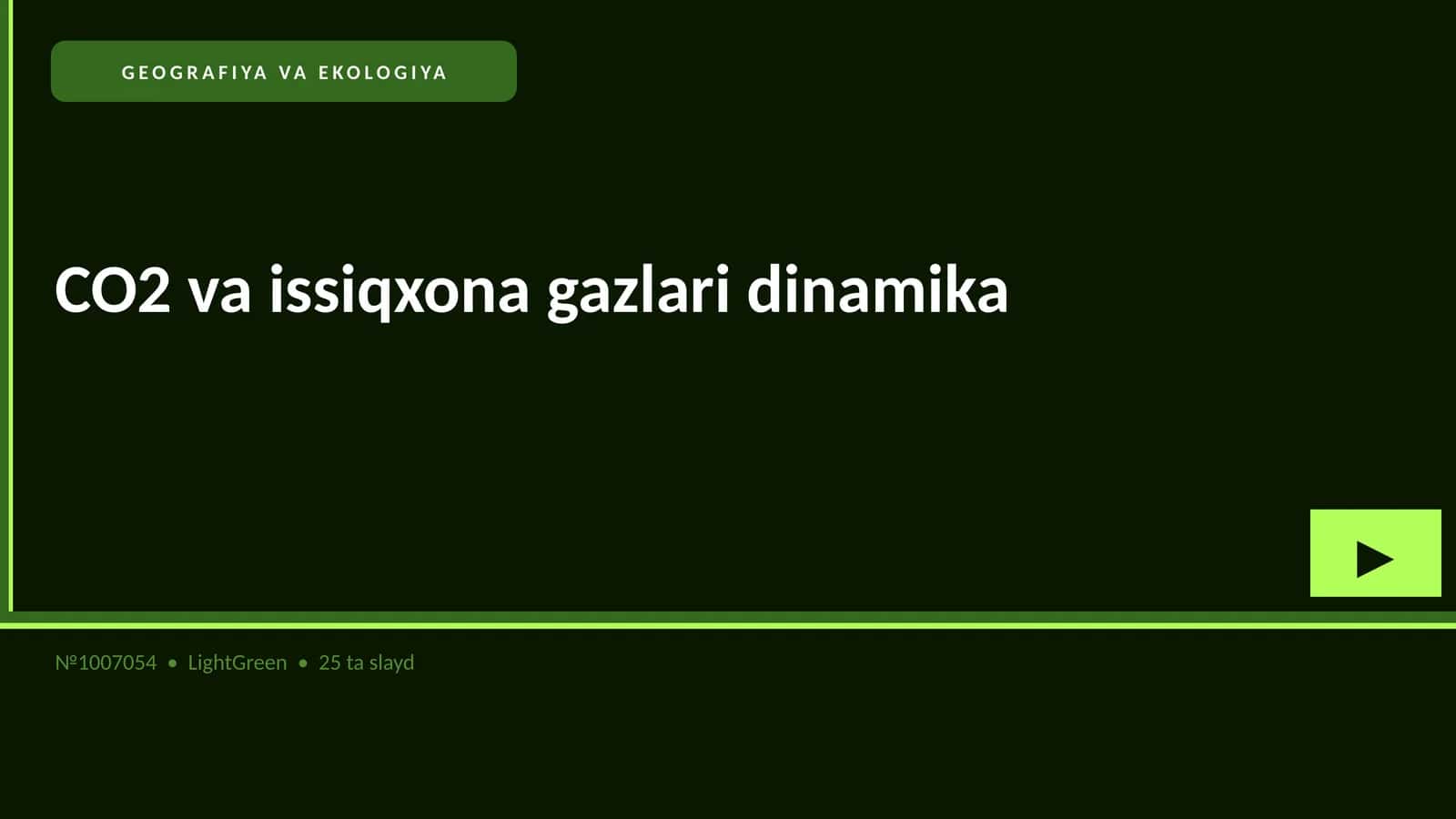 CO2 va issiqxona gazlari dinamika
