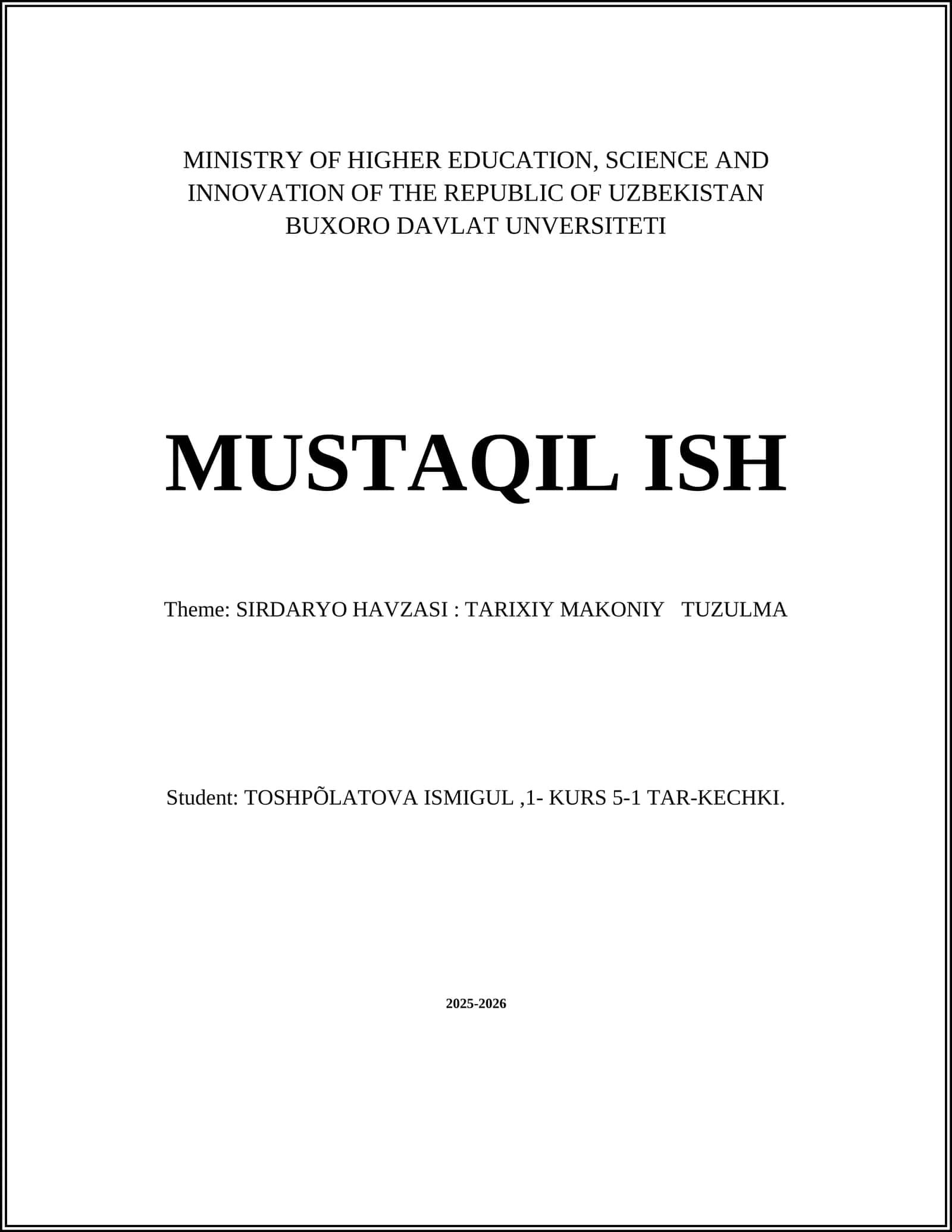 SIRDARYO HAVZASINING TARIXIY MAKONLARI