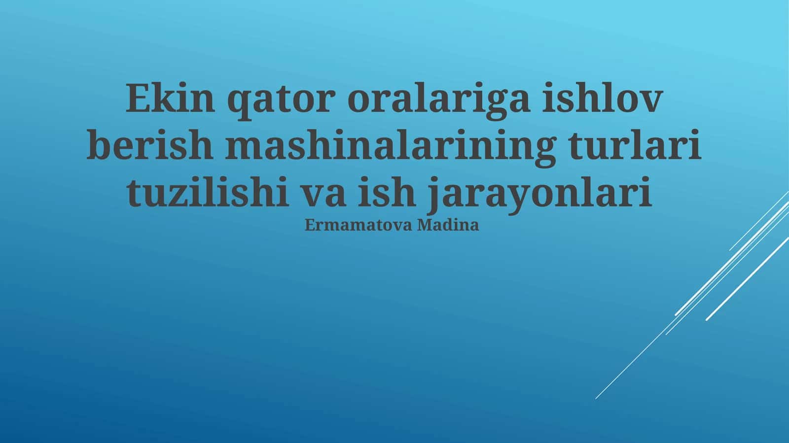 Ekin qator oralariga ishlov berish mashinalari
