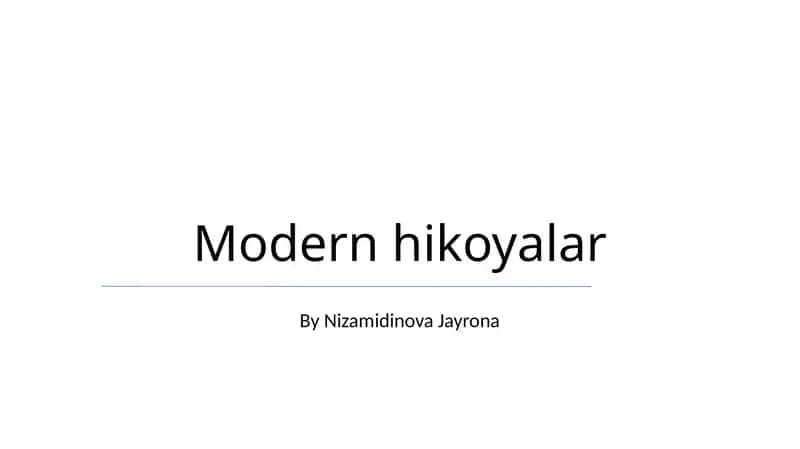 Modern hikoyalar