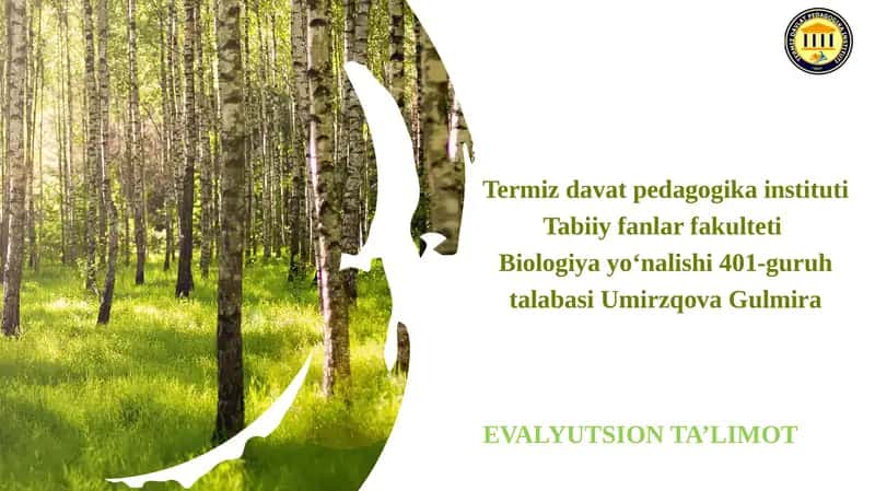 Tabiiy tanlanish va uning natijasi hamda shakllari