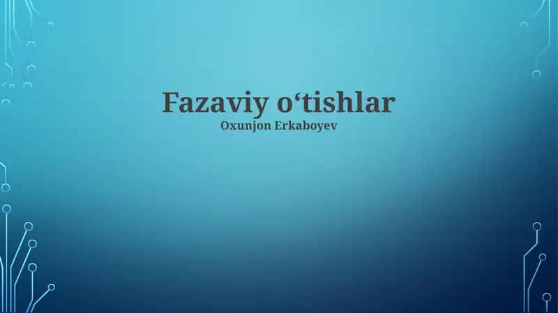 Fazaviy o'tishlar