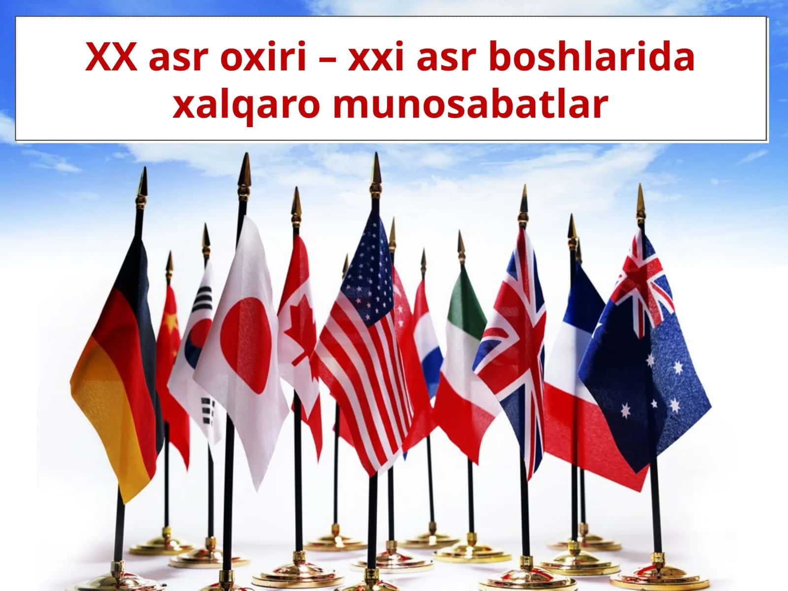XX asr oxiri – xxi asr boshlarida xalqaro munosabatlar