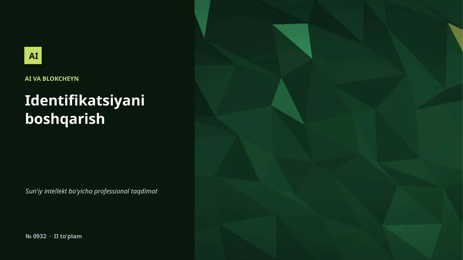 Identifikatsiyani boshqarish