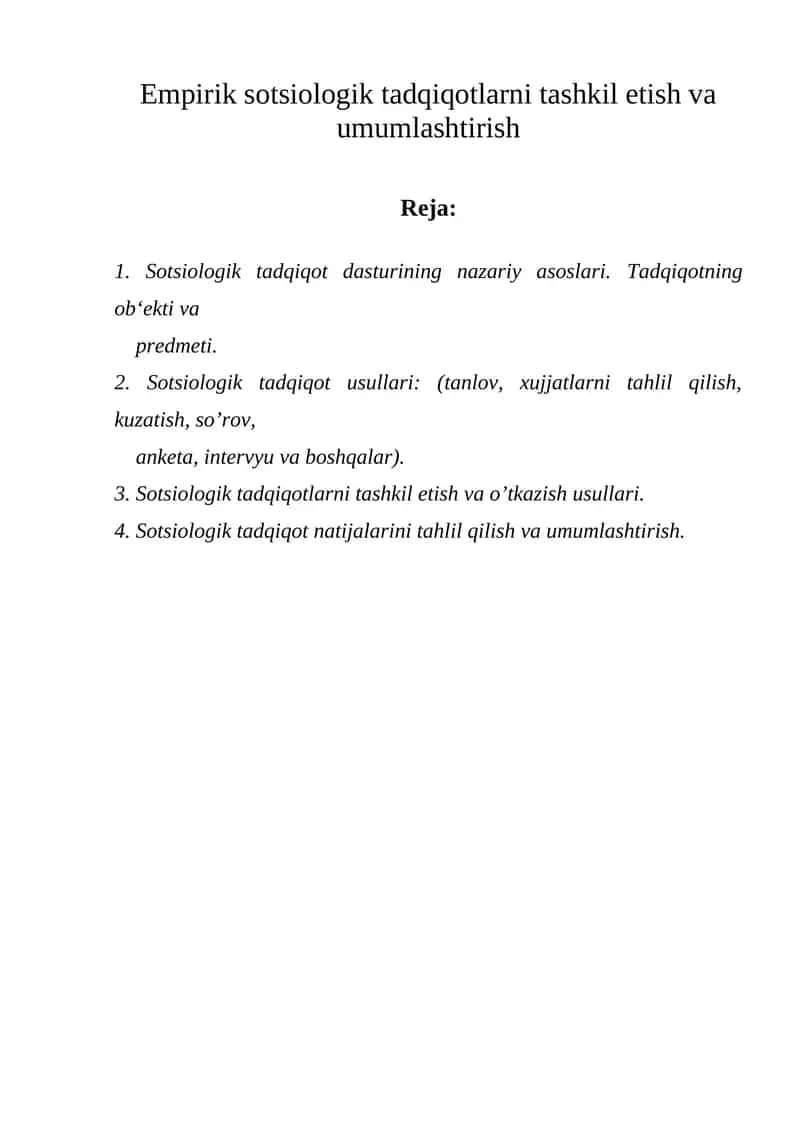 Empirik sotsiologik tadqiqotlar