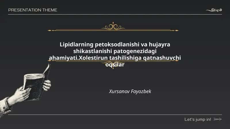 Lipidlarning petoksodlanishi va hujayra shikastlanishi patogenezidagi ahamiyati