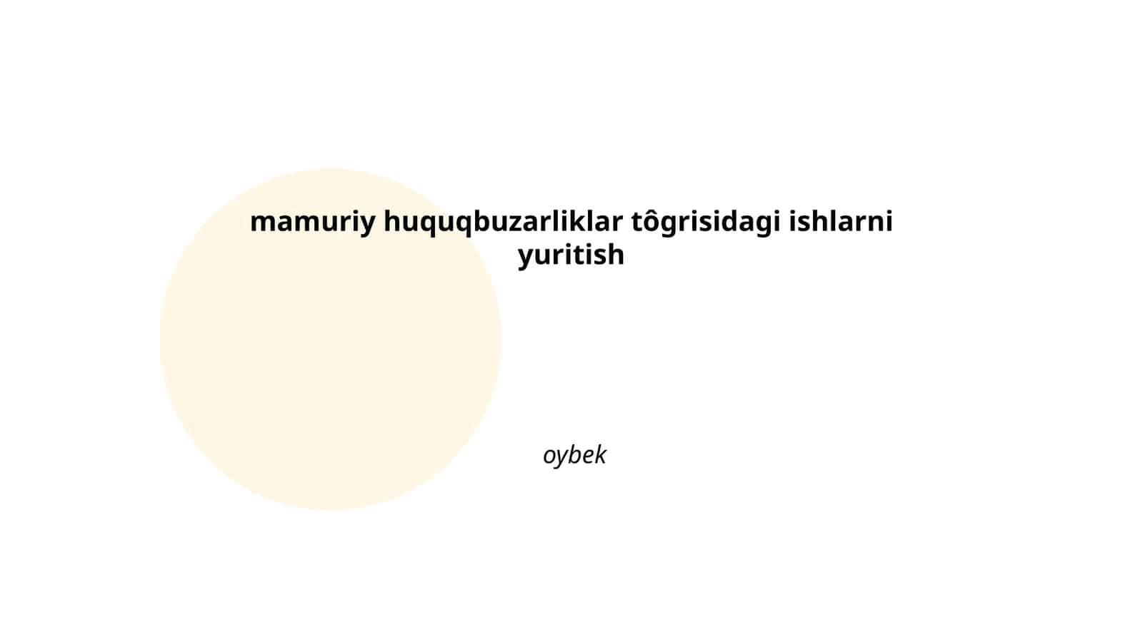 Ma'muriy huquqbuzarliklar tushunchasi