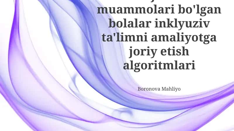 Inklyuziv Ta'lim Algoritmlari