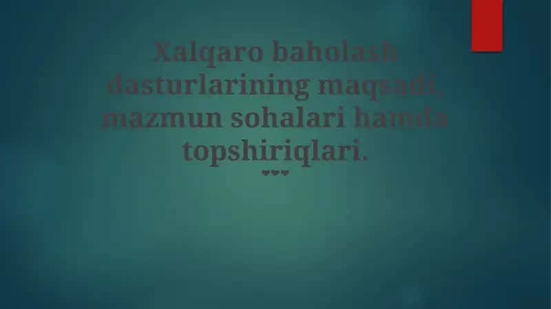 Xalqaro Baholash Dasturlari