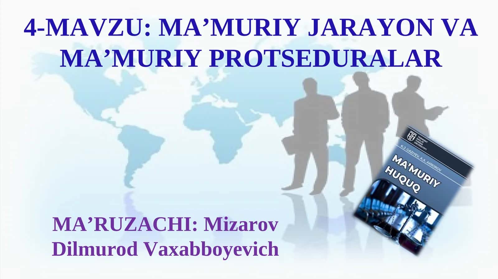 MA’MURIY JARAYON VA MA’MURIY PROTSEDURALAR