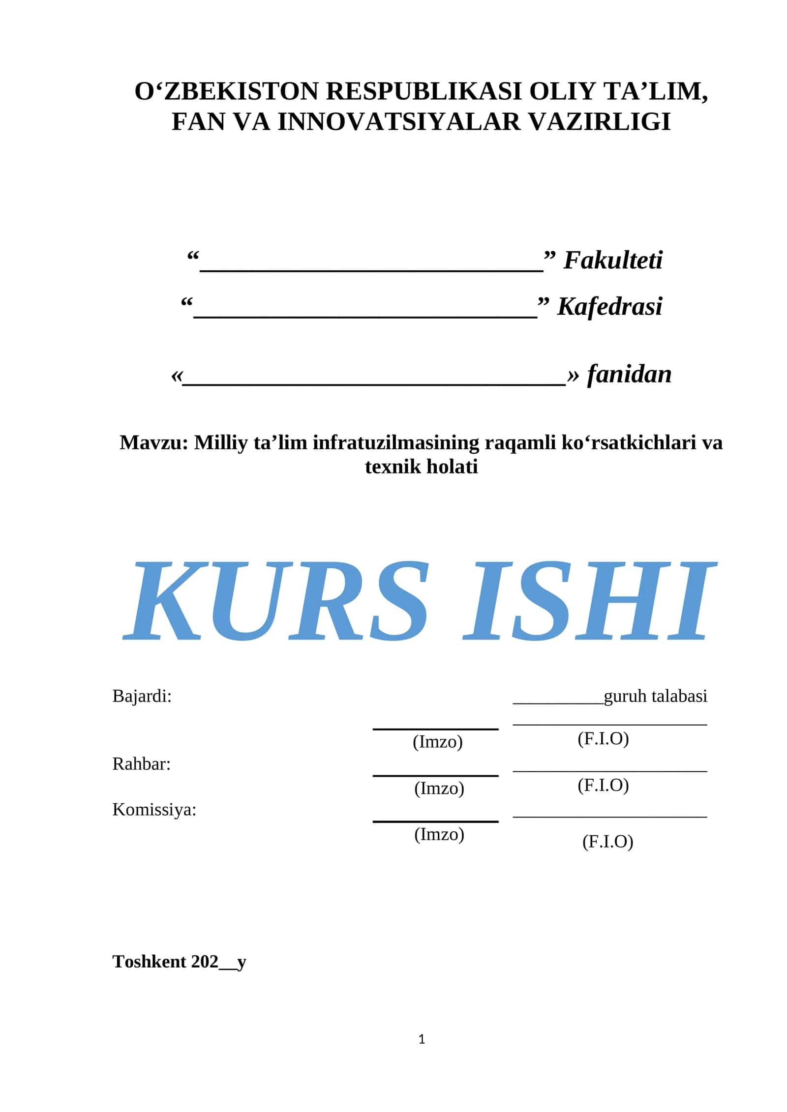 Milliy ta’lim infratuzilmasining raqamli ko‘rsatkichlari va texnik holati