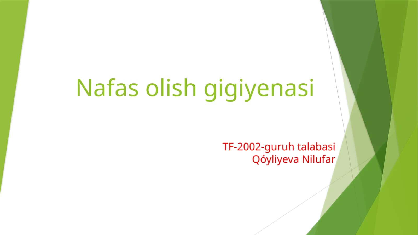 Nafas olish gigiyenasi