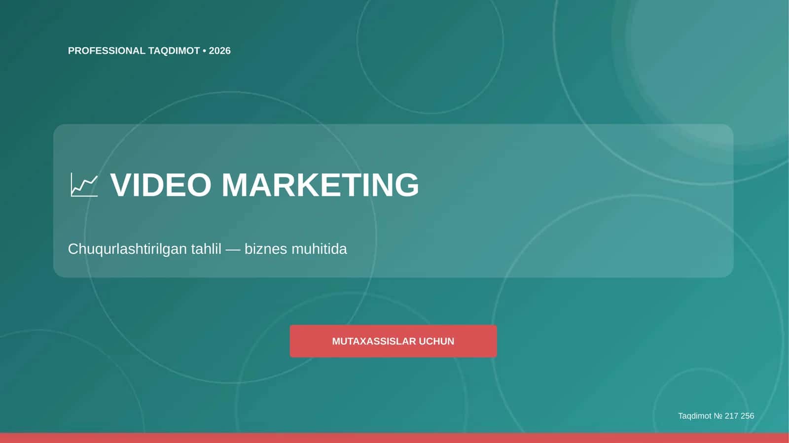 Video marketing: chuqurlashtirilgan tahlil (biznes muhitida) [mutaxassislar uchun]